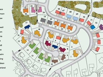 Site Layout for East Broomlands development houses in Kelso, Scottish Borders